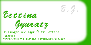 bettina gyuratz business card